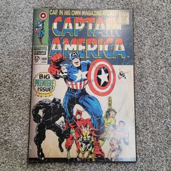 Captain America Premiere Issue Comic Book Cover Wood Wall Art Plaque, 13 by 19-Inch