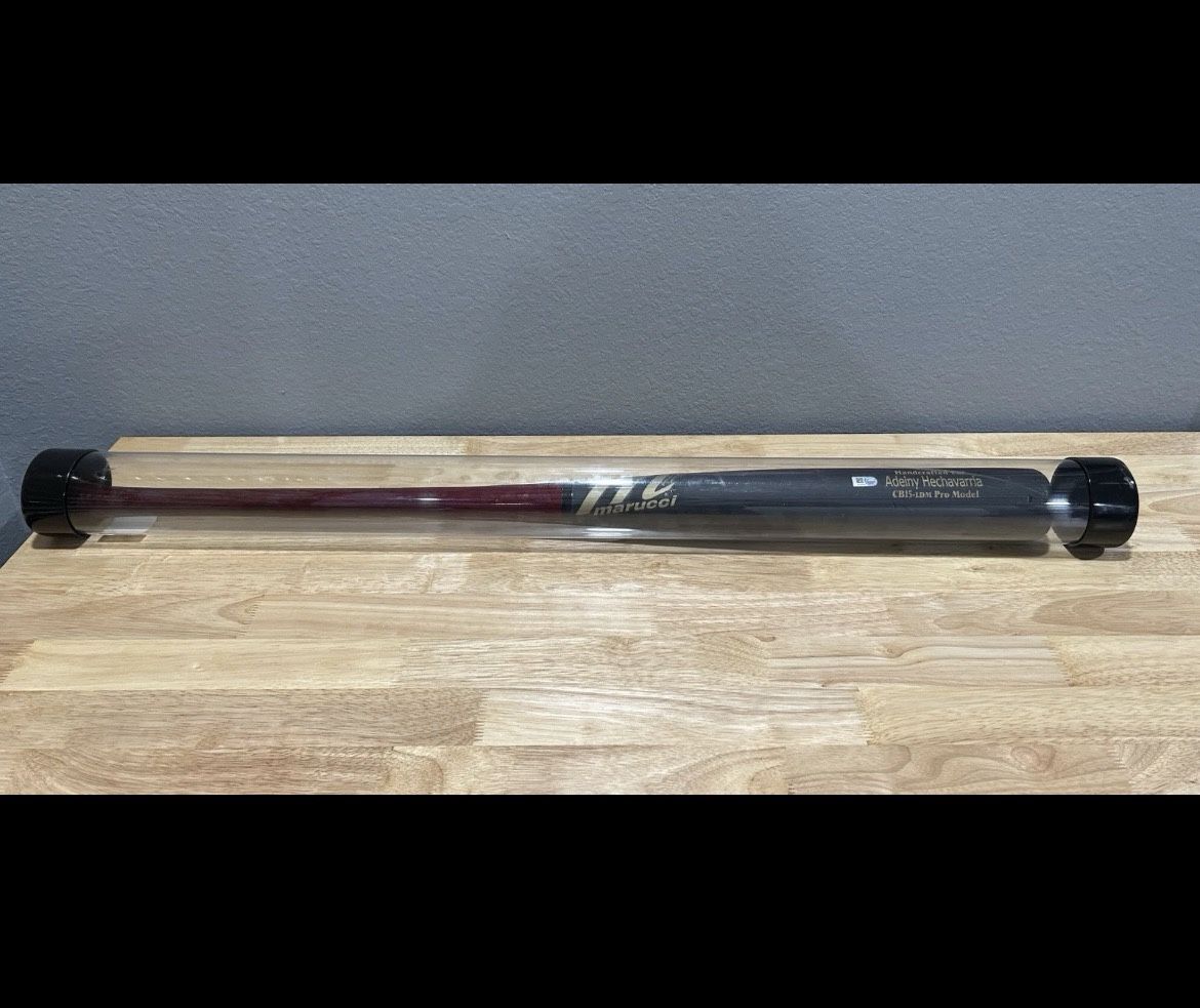 Adeiny Hechavarria Game Used Baseball Bat (Cracked) Two Tone Marucci CB15 LDM