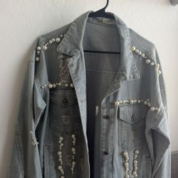 Pearl crush denim jacket