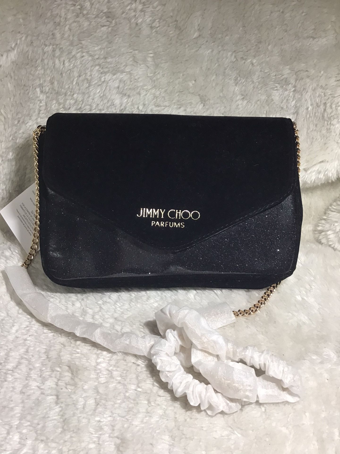 Jimmy Choo Collectible,Black And Gold Chain Clutch New