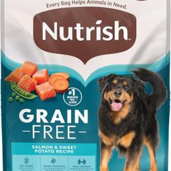 BRAND NEW..Nutrish Grain Free Salmon & Sweet Potato Recipe Dry Dog Food, 23 lb. Bag, Packaging May V