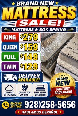 Queen mattress with box spring $159