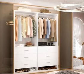 Heavy Duty Closet Wardrobe with 3 drawer Dresser - like new