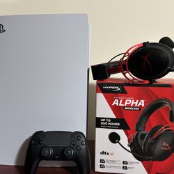 Ps5 Disc Edition With Controller And Headphones 