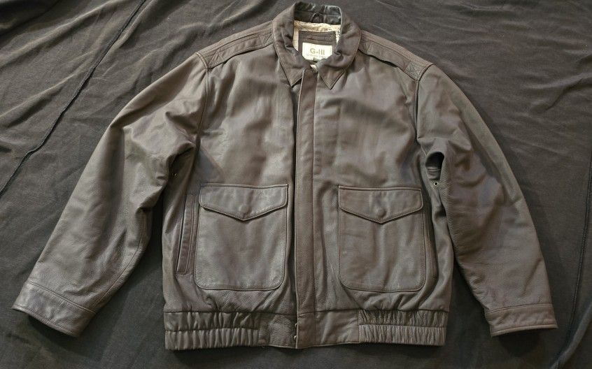 Vtg. Men's G-111 Leather Authentic Brown Bomber/Jacket Size XL Rare!