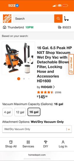 16 Gallon Wet Dry Vac