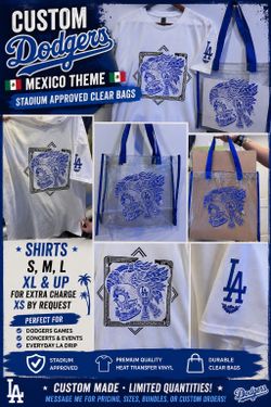 CUSTOM DODGERS MEXICO THEME SHIRTS & CLEAR BAGS
