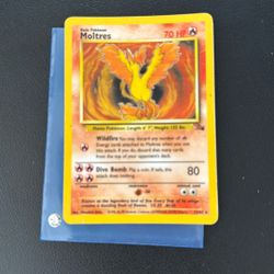 🔥 Pokémon Fossil Moltres Holo #12/62 (1999) – Vintage MP