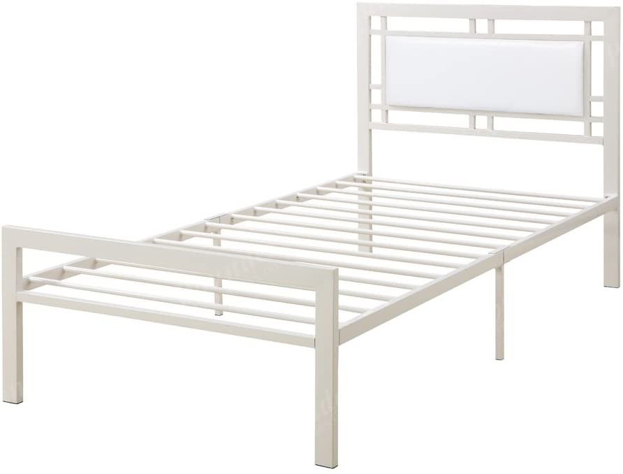 Brand new white twin metal bedframe