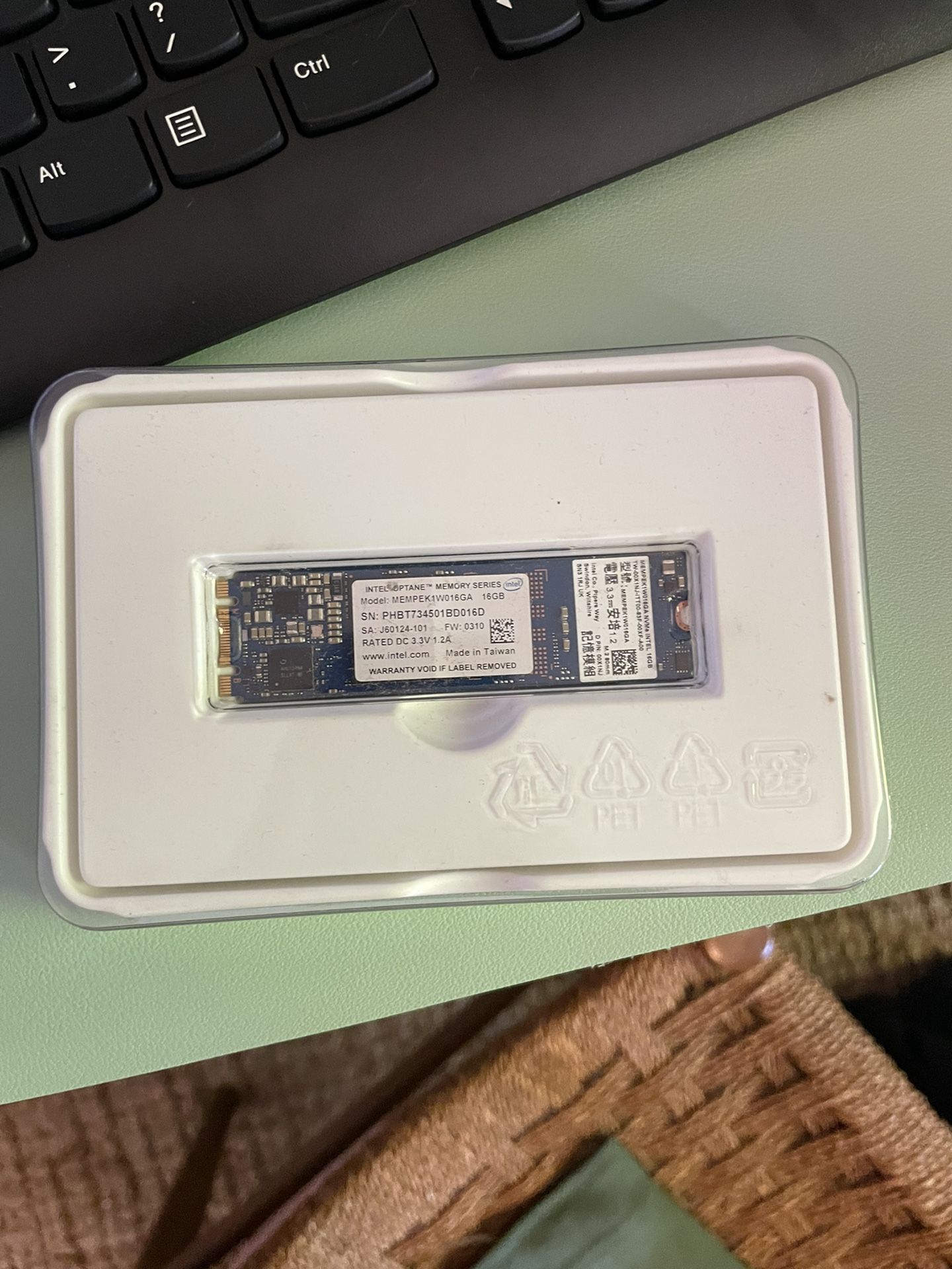 Optane Memory Series MEMPEK1J016GAH 16GB 2280 PCIe x2 NVMe SSD