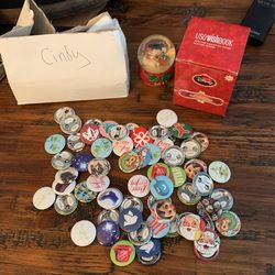Vintage JCPenny Collectibles, Snow gloves And Pins