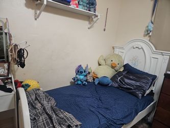 White Twin Bed Frame with Headboard