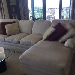 Couch White Down Filled L-shaped.  $240.  By Century