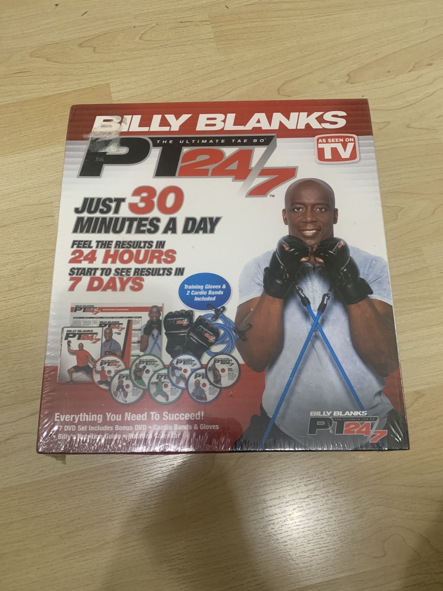 Billy Blanks PT 24/7 Ultimate Tae Bo DVD Set 2 Bands & Gloves NEW