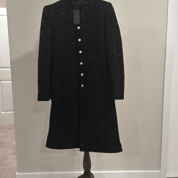 Black Velvet Sherwani, 4 Pieces 