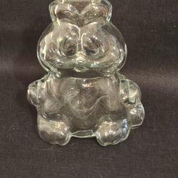 Vintage Garfield 1960's Anchor Hocking Clear Glass Figural