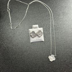 Pearl Clover Set, Van Cleef Inspired, 925 Sterling Silver 