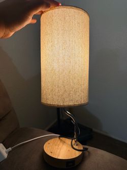 Bedside Table Lamp with Wireless Charger & USB Port - Touch Control