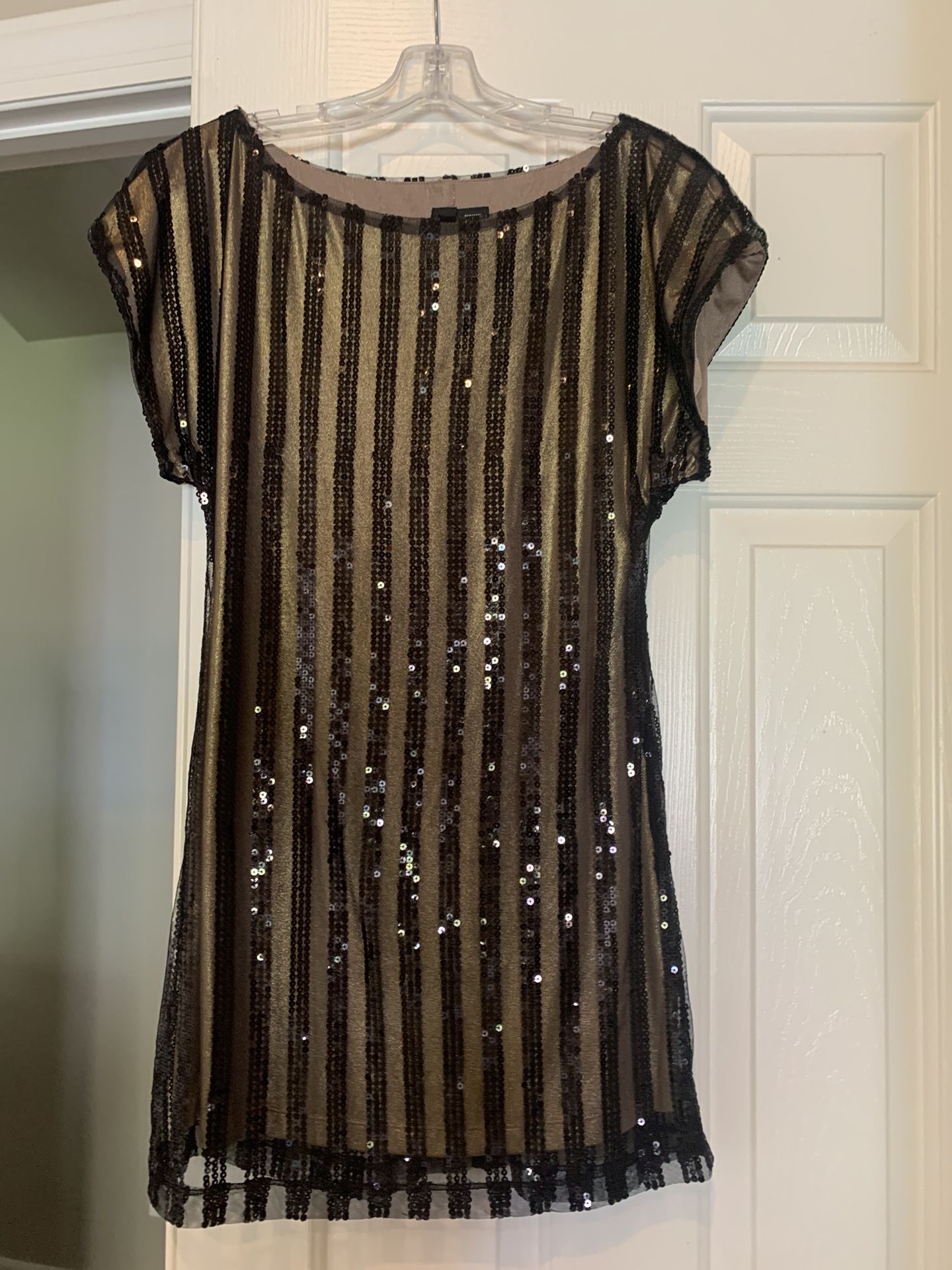 LOVE Black Sequin And Gold Party Dress