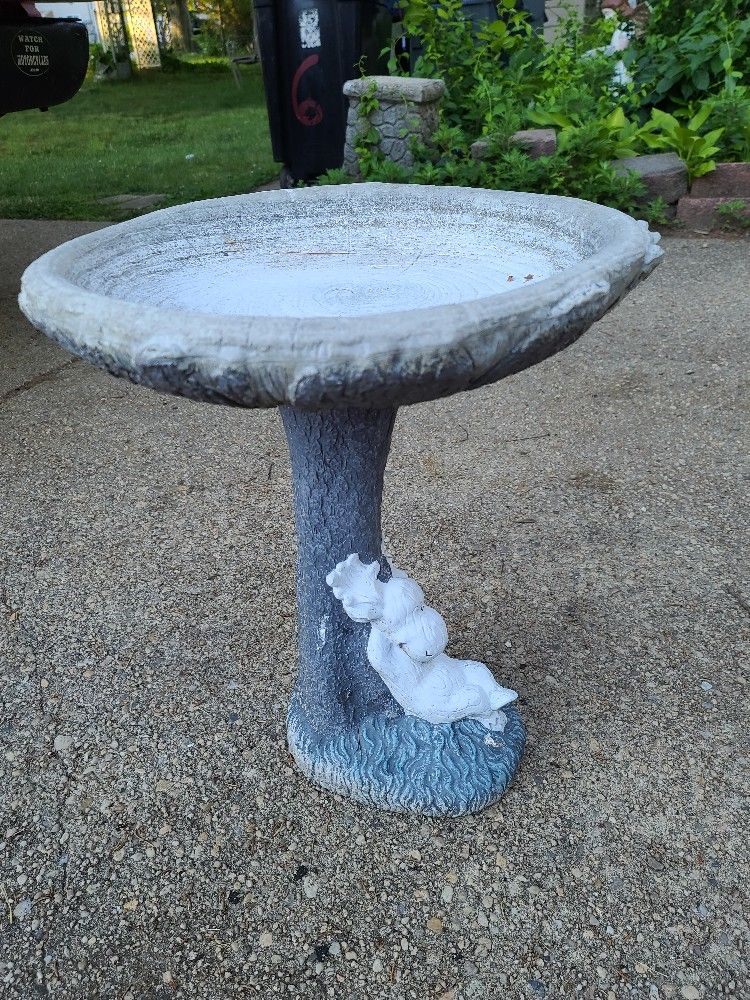 Price Is Firm.. Very Cute Fiberglass Bird Bath