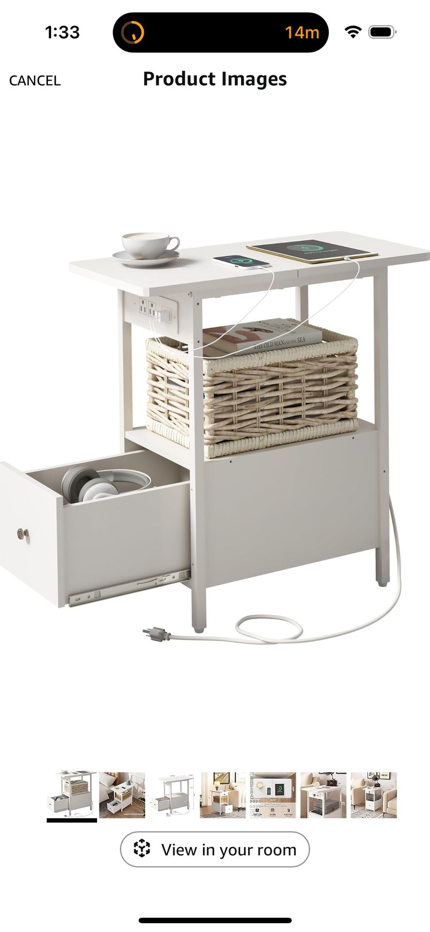 End Table with Charging Station