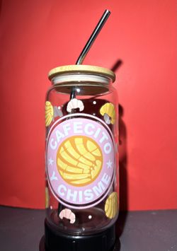 Coffee Theme, 16oz Glass Cup 