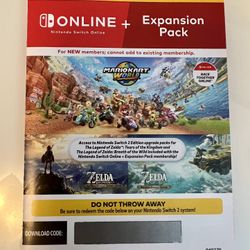 12 Month Nintendo Switch Online Membership + Expansion Pack