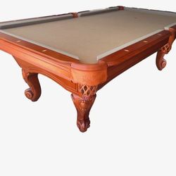 7’ Pecan Pool Table (ALL ACCESSORIES INCLUDED /FELT COLOR OF CHOICE)
