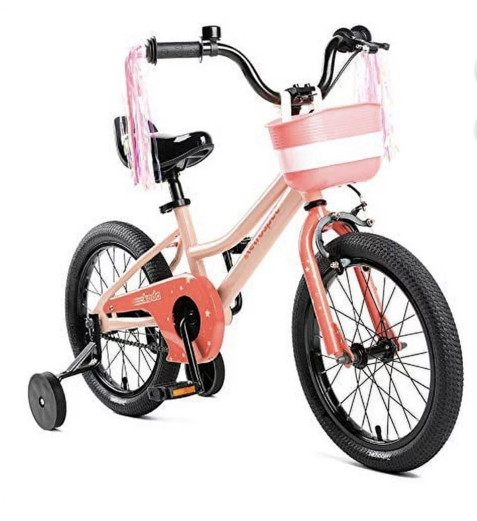 NEW! Retrospec Koda Kids Bike Boys and Girls Bicycle with Training Wheels, 12" Starry Pink (1.5-4yr)