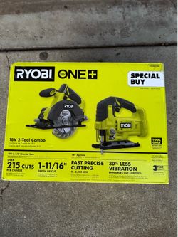 Ryobi ONE 18V 2-Tool Kit 5-1/2" Circular Saw PCL500B + Jig Saw PCL525 BARE TOOLS