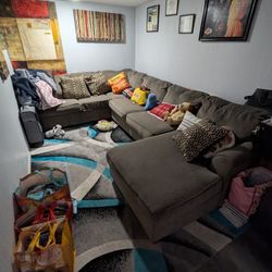 Gray 6 Seat L Shape Sofa