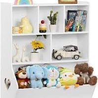 Lerliuo Kids Toy Storage Organizer, 3 Tier Children Bookcase and Bookshelf, Toddler 6 Cubby Toy Storage Cabinet, Toy Shelf for Playroom, Bedroom,used