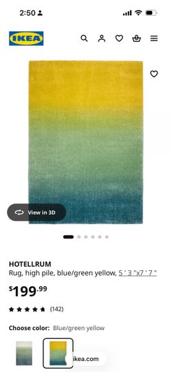 IKEA HOTELLRUM High Pile Rug 5'3" x 7'7"
