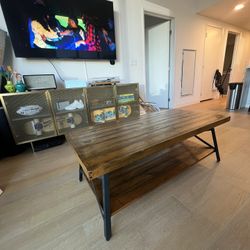 Wood And Metal Coffee Table