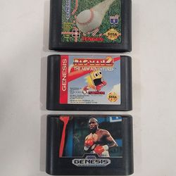 Lot of 3 Sega Genesis Games~ Boxing, Pacman 2, RBI Baseball 93 ~ Cartridges Only