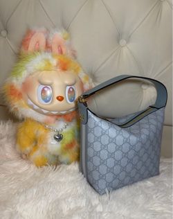 Authentic Gucci GG Supreme Hobo Bag Light Blue