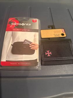 Dark blue Levi’s wallet and Samsonite waist belt, 2 for $12.00