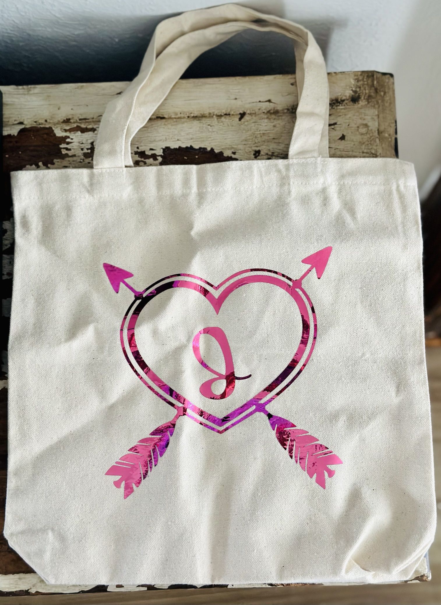 Custom Monogramed Letter ‘J’ Initial Reusable Shopping Tote Gift Bag