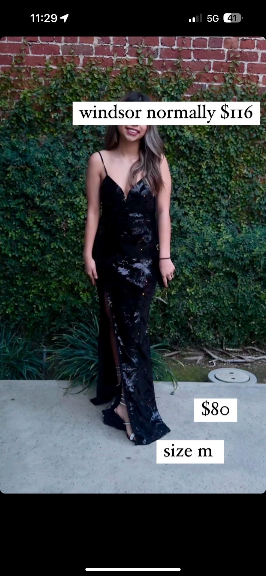 black windsor formal dress