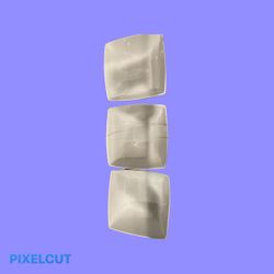 3 Square Soup Or Cereal Bowls White