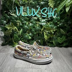 Vans Slip On X Disney Mickey Mouse Size M 7 /W 8.5 Slip On Gray Shoes Sneakers