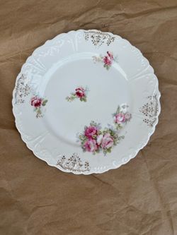 vintage/antique rose pattern plate