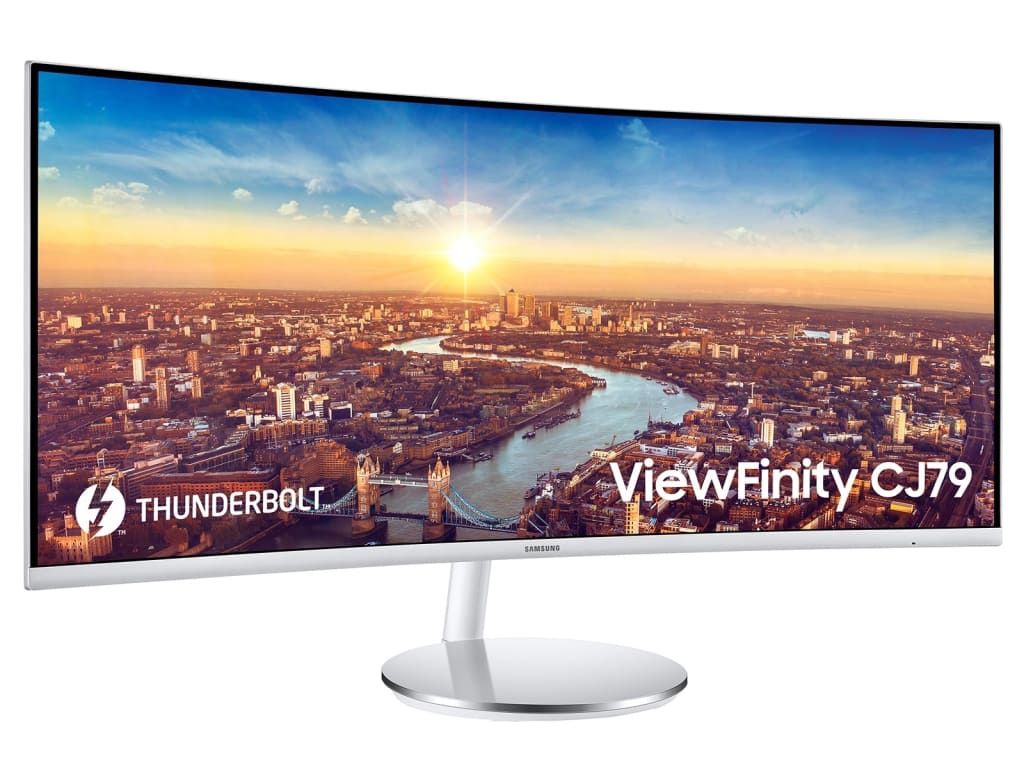 Mint Samsung 34” Ultrawide Curved QLED Monitor - Thunderbolt 3 Powerhouse! (LC34J791WTNXZA)