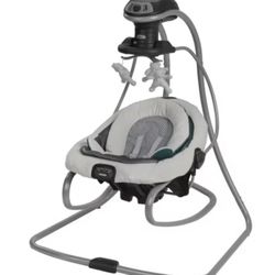 Used Graco DuetSoothe Swing & Rocker - Sapphire: Electric & Battery-Powered Baby Swing with 5-Point Harness & Washable Pad