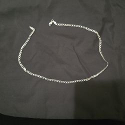 Silver 925 Cuban Link Chain & Silver Cross 