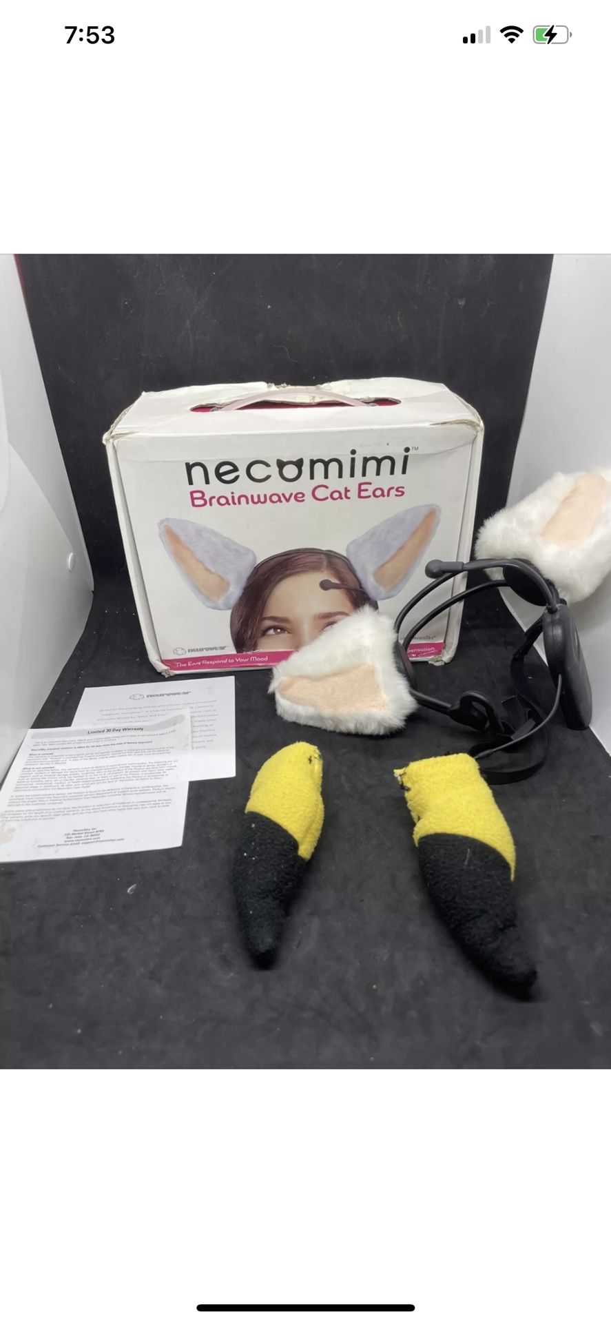 NeuroSky Necomimi Brainwave Cat Ears Cosplay Tested Discontinued W/ Extra