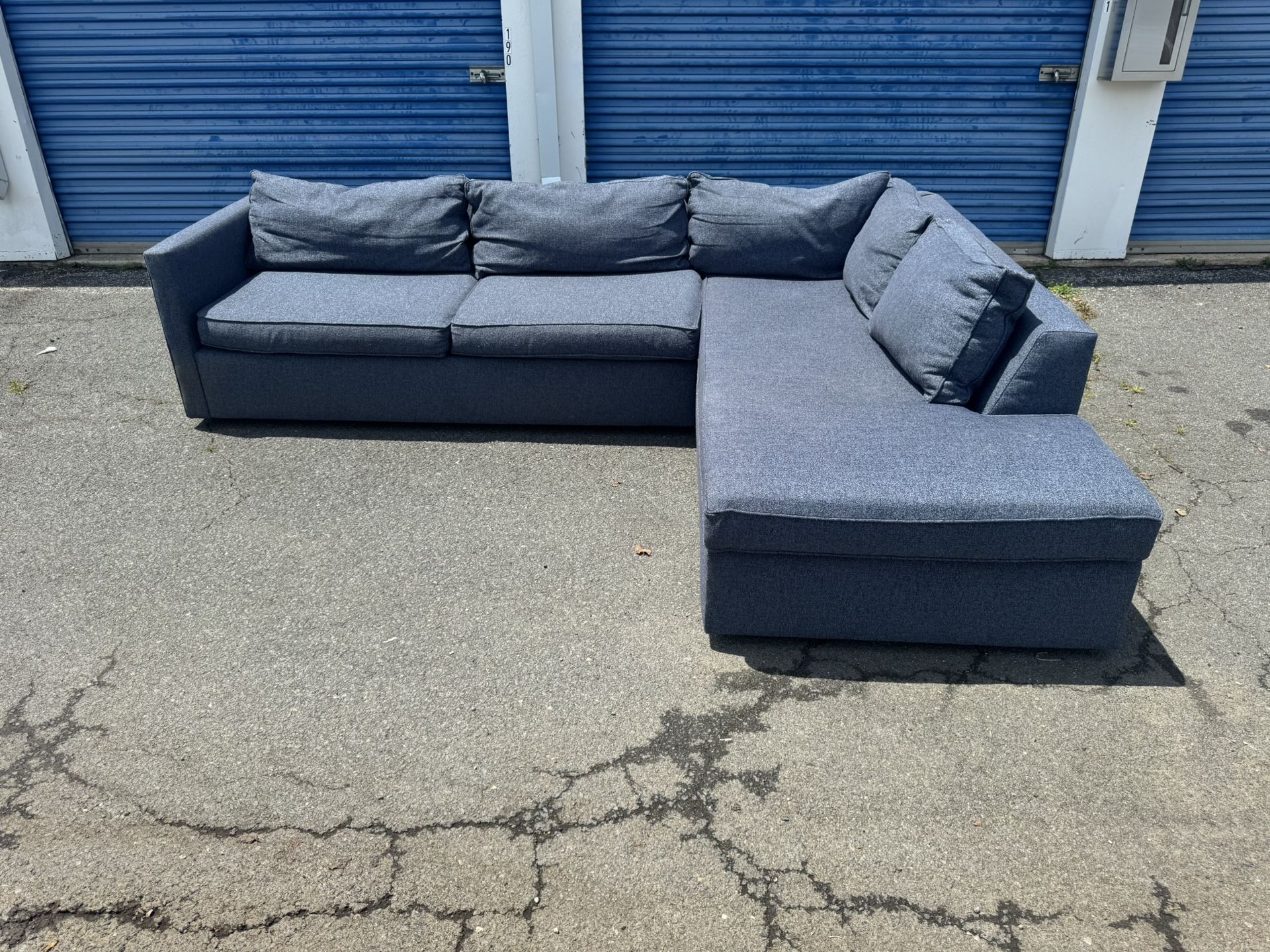 Blue gray West Elm sectional DELIVERY AVAILABLE!* 🚚