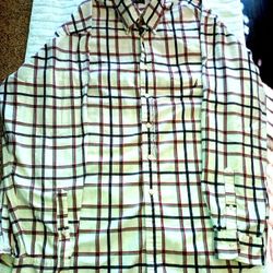 Men's Nautica Classic - XXL (True To Size) - Collared  Plaid Flannel - Button Up & Down - Long Sleeve - Red | B&W | Grey - Vintage / Old-school Fresh