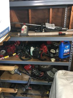 Lot of Craftsman & Other Misc Weed Wacker Engines & Lawn Mower Parts WeedWacker Whip String Trimmer