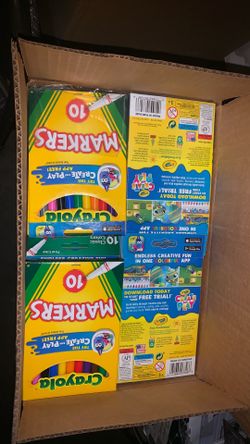 Hole box of new markers crayola